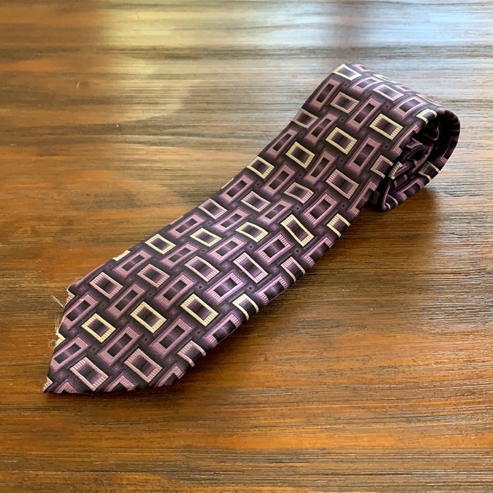 {Campia Moda}Purple/Blk/White Silk Tie